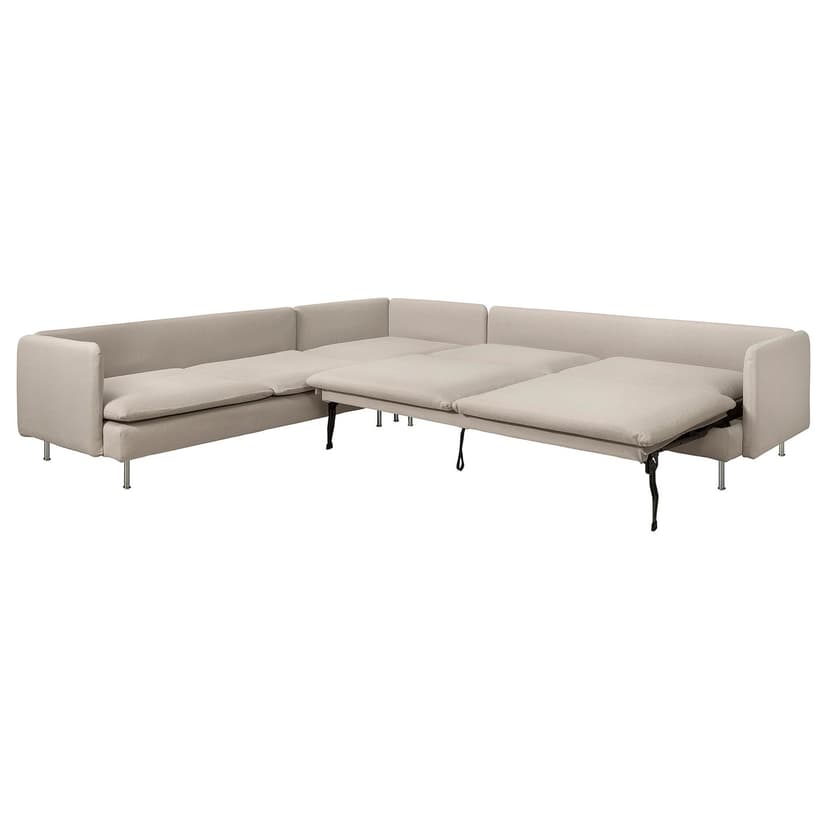 SÖDERHAMN — Narożna sofa rozkładana, 6-osobowa, Fridtuna jasnobeżowy,