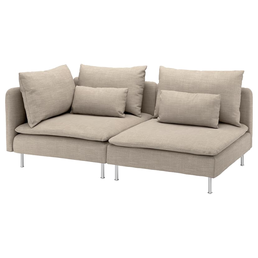 SÖDERHAMN — Sofa 3-osobowa, z otwartym końcem/Hillared beżowy,