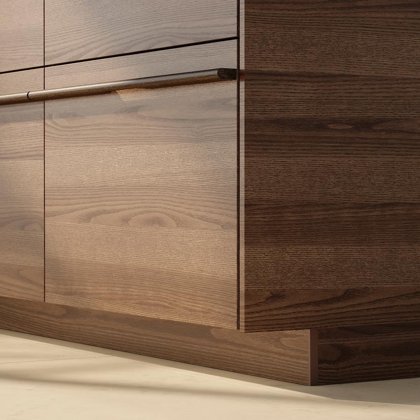 STENSTA — цоколь, темно-коричневый под ясень, 220x8 см