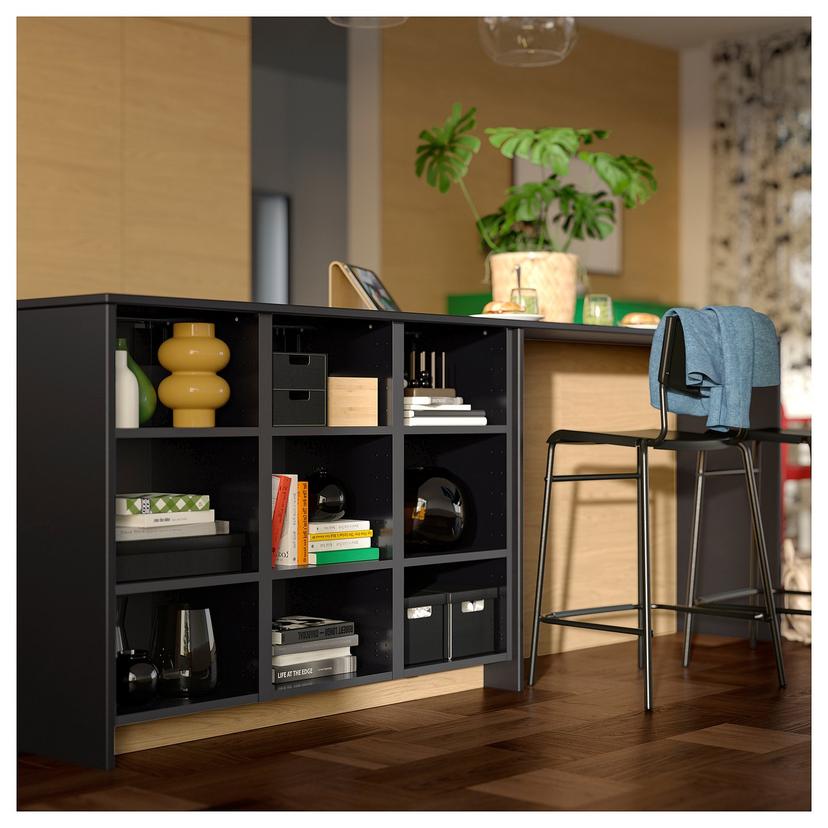 STIG — Барный стул со спинкой, высота сиденья, черный/черный