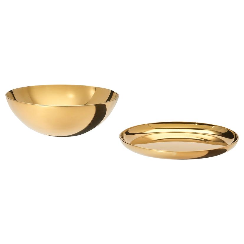 STOCKHOLM 2025 — миска и блюдо, желтая медь