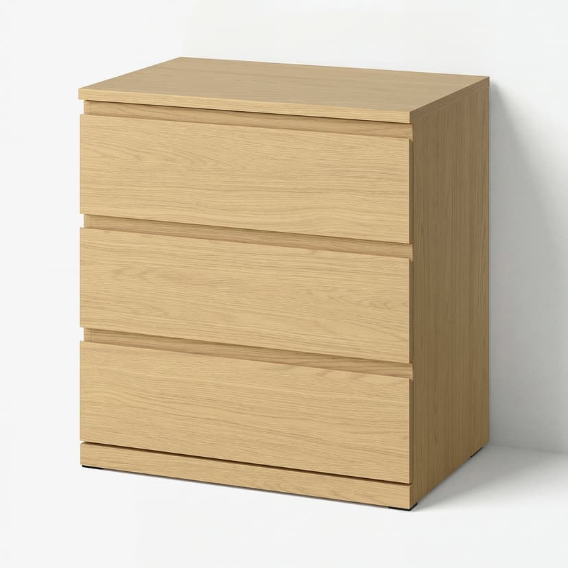 STORKLINTA — Komoda, 3 szuflady, imit. dębu,