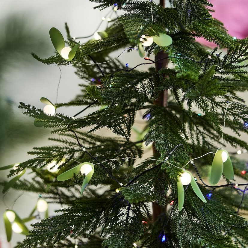 STRÅLA — Łańcuch świetlny LED, Jemioła na baterie/zielony,