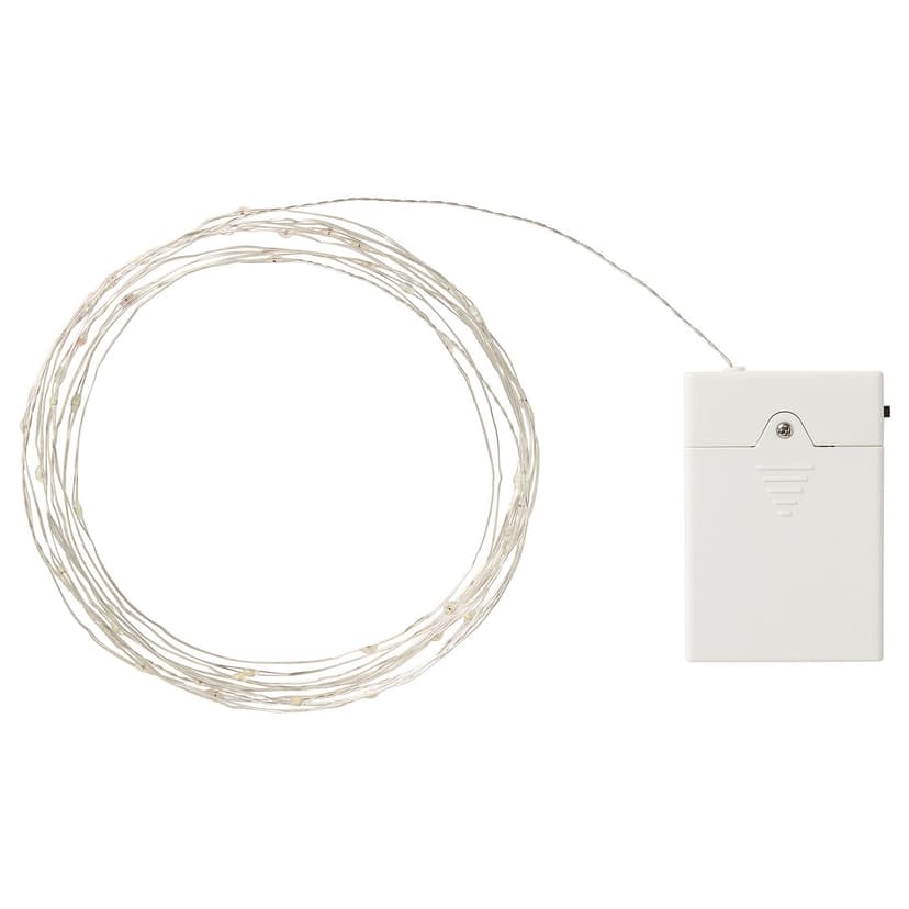 STRÅLA — Łańcuch świetlny LED, na baterie/mikro wielobarwny,