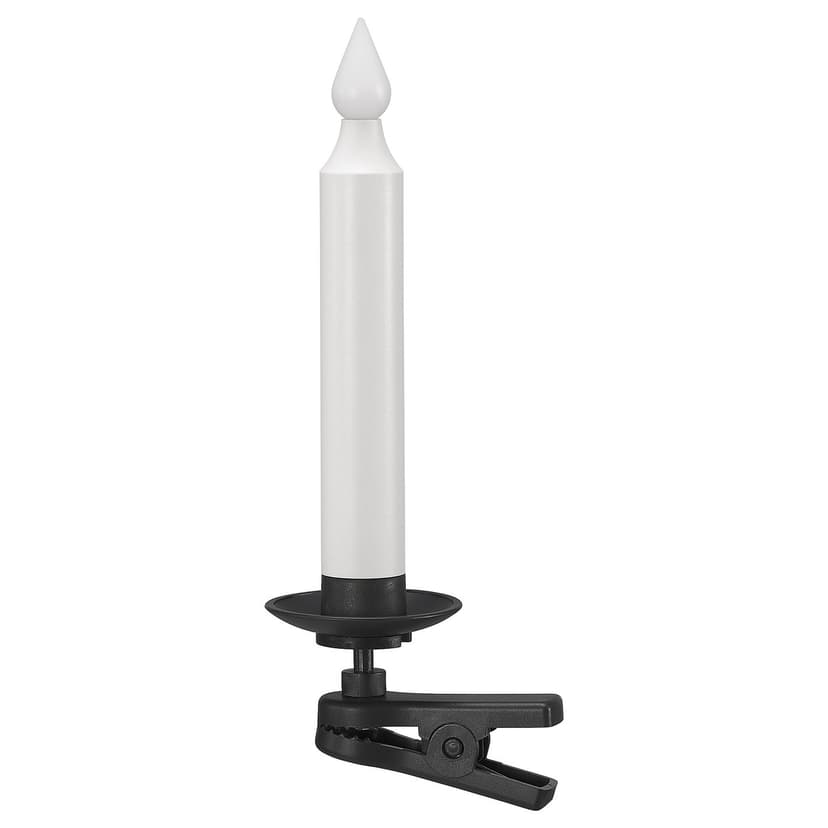 STRÅLA — Świeca LED, klips na baterie/czarny,