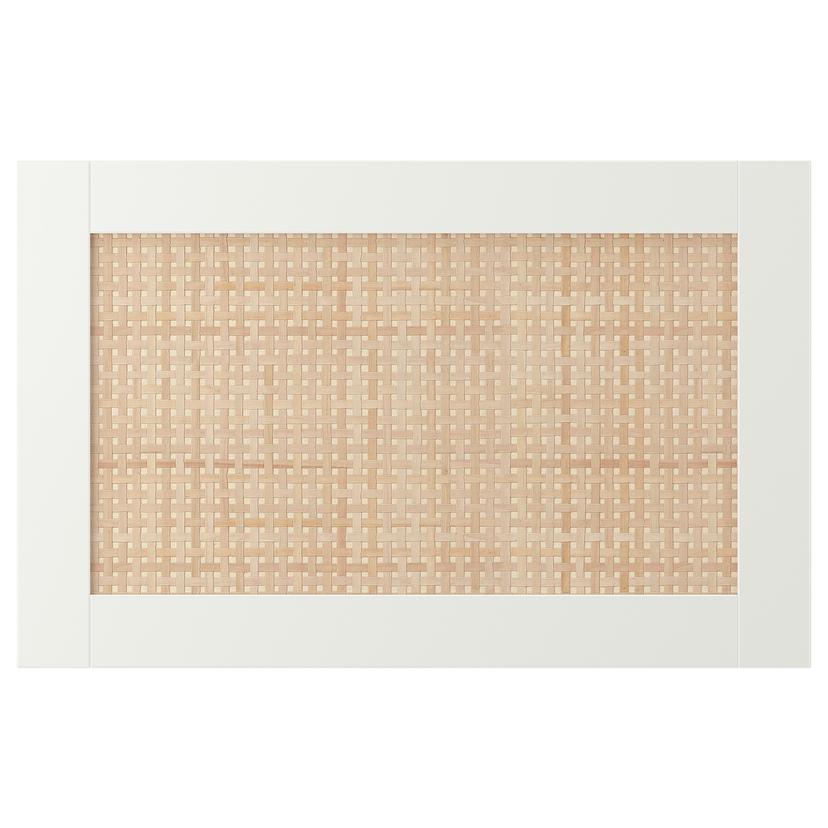 STUDSVIKEN — Передняя панель дверцы/ящика, белая/плетеная из тополя.