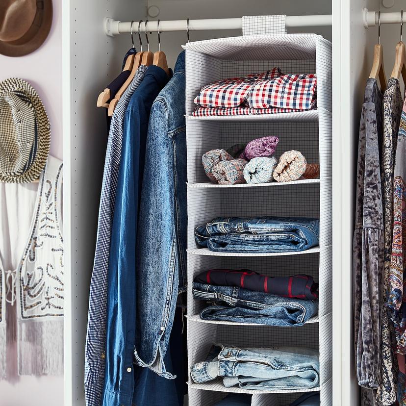 STUK — модуль для хранения/7 отделений, белый/серый, 30x30x90 см