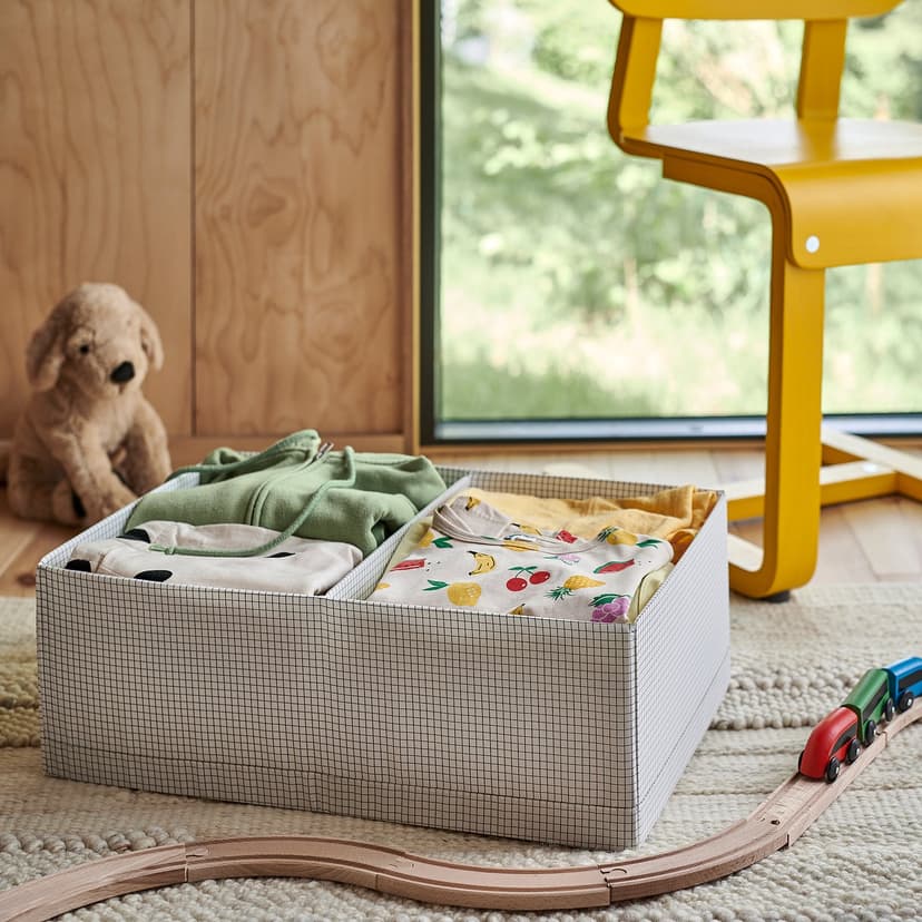 STUK — Pudełko z przegródkami, biały/czarny,