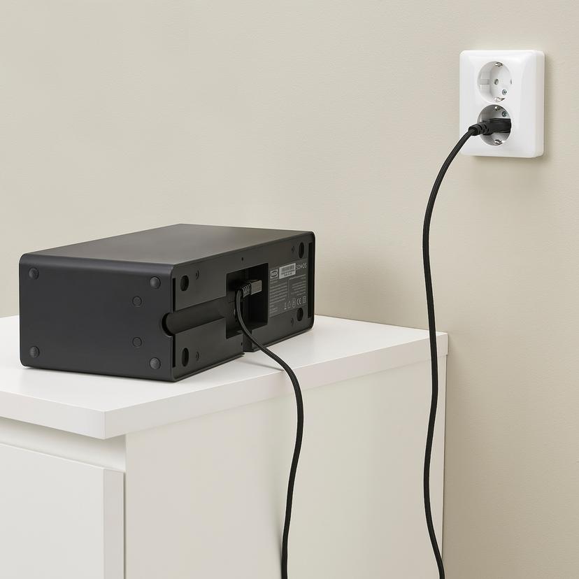 SYMFONISK — шнур питания, текстиль/черный, 3.5 м