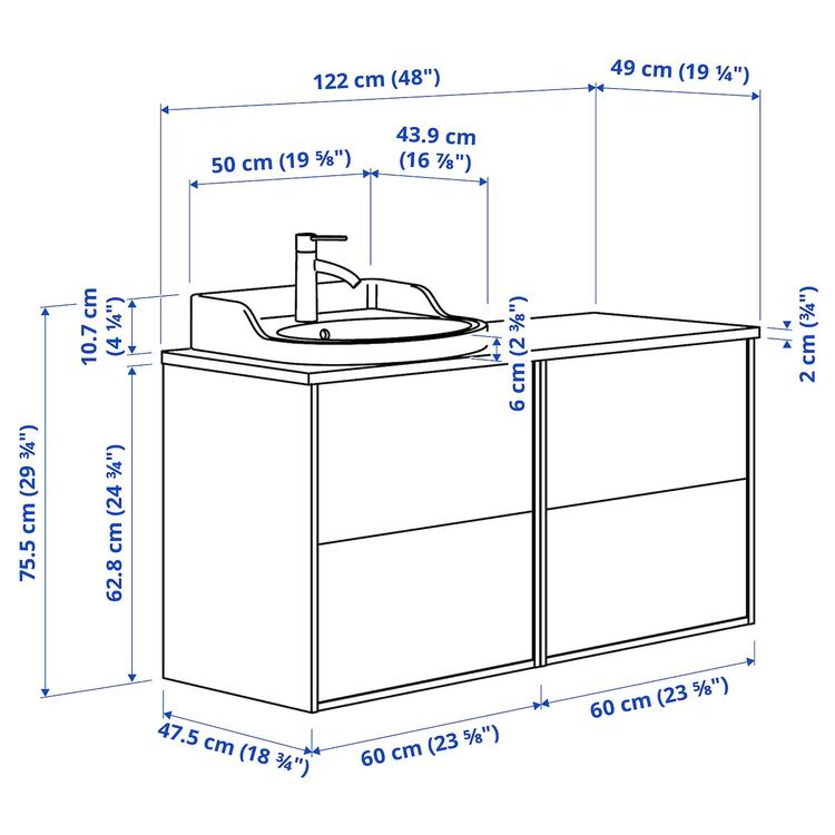шкаф п-раковину/раковина/смеситель dimensions