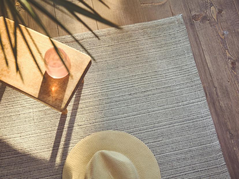 TIPHEDE — Плоский тканый ковер, натуральный/черный