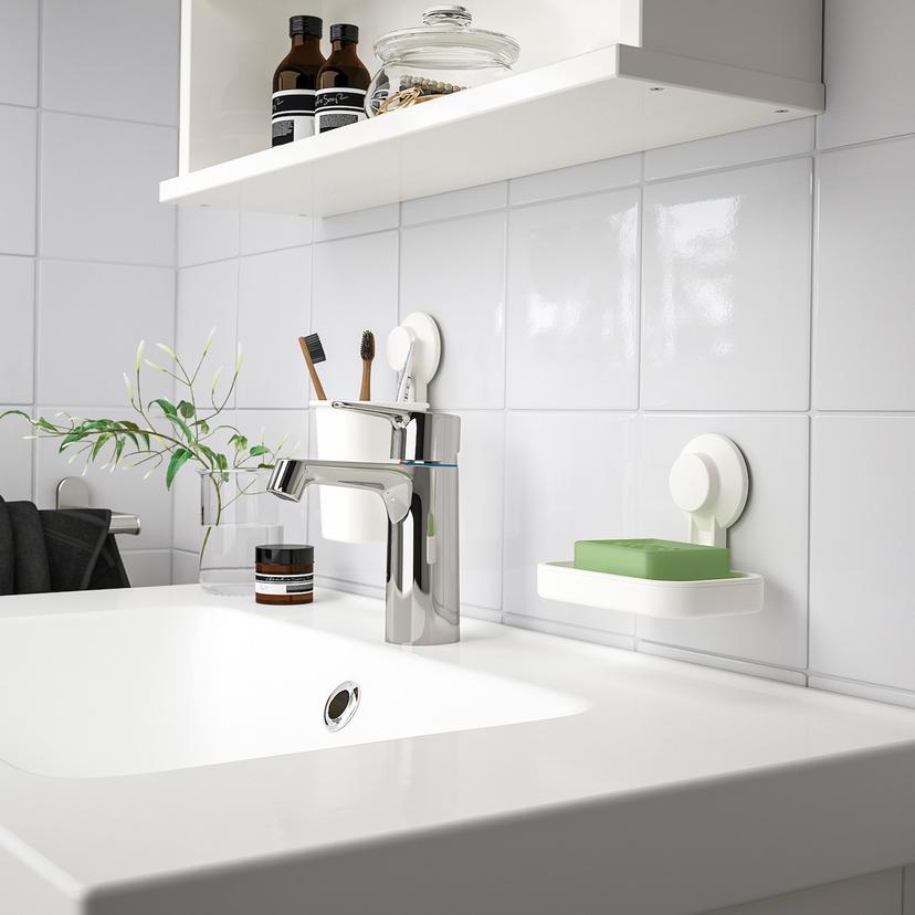 TISKEN — держатель для зубных щеток, белый