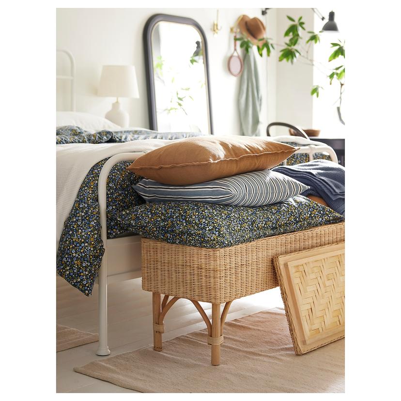 TOLKNING — Скамейка ручной работы из ротанга с местом для хранения.