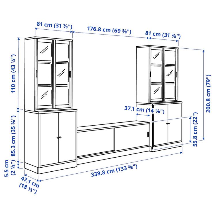 шкаф для ТВ, комбинация dimensions