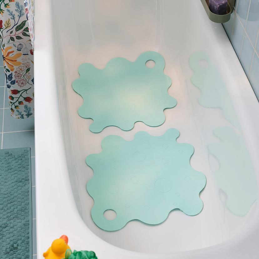 TRAMPSJÖN — коврик в ванну, светлая бирюза, 43x43 см