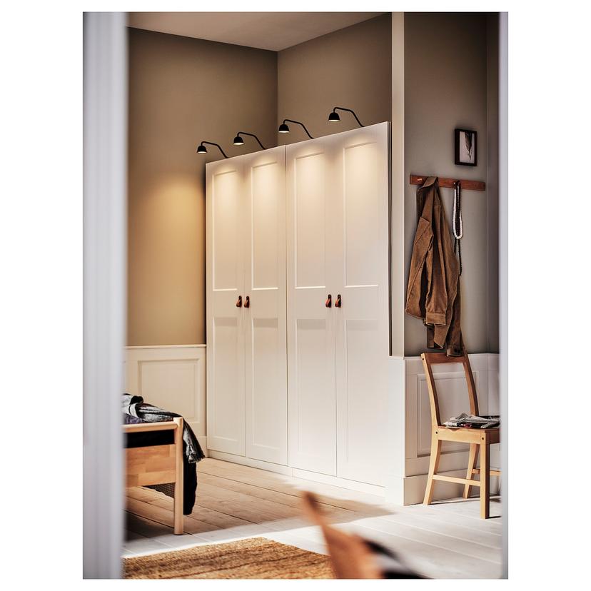 TVÄRDRAG — Подсветка для шкафа, черная/с регулировкой яркости.