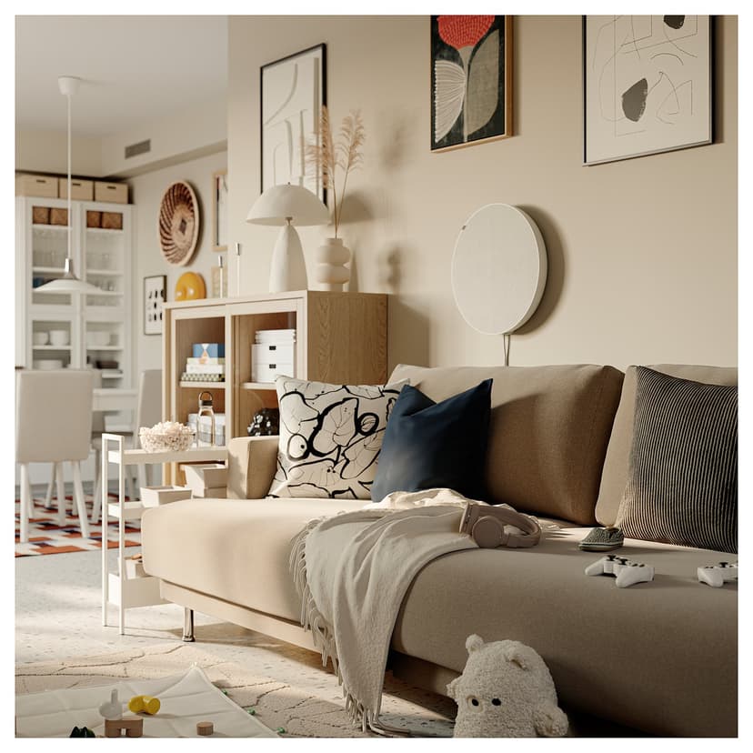 UPPÅKRA — Sofa modułowa, 3-osobowa, Johanneshov brązowobeżowy,
