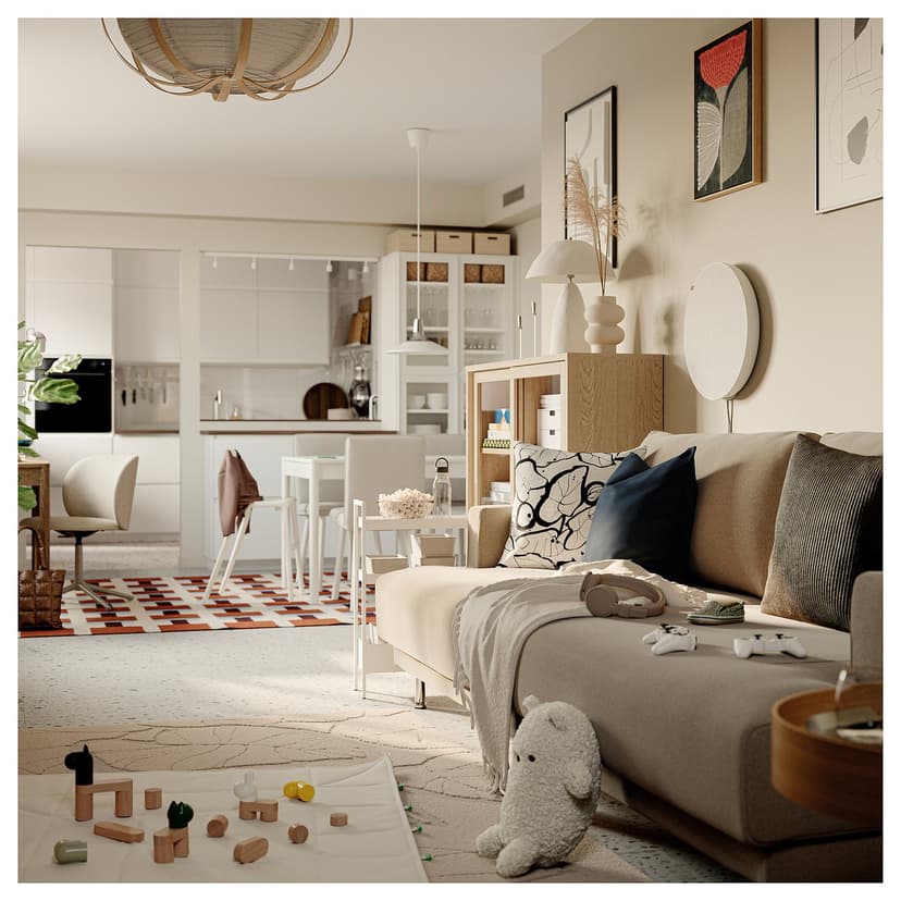 UPPÅKRA — Sofa modułowa, 3-osobowa, Johanneshov brązowobeżowy,