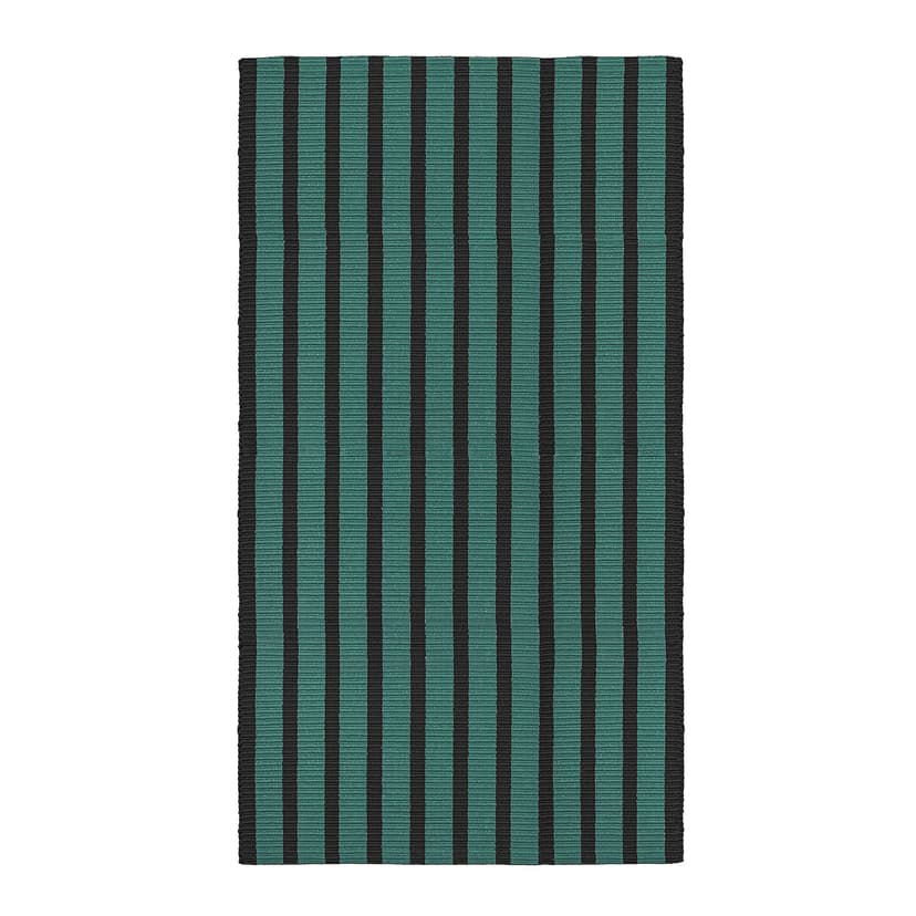VÄGSKYLT — Ковер, безворсовый, сине-зеленый/чёрный, 80x150 см