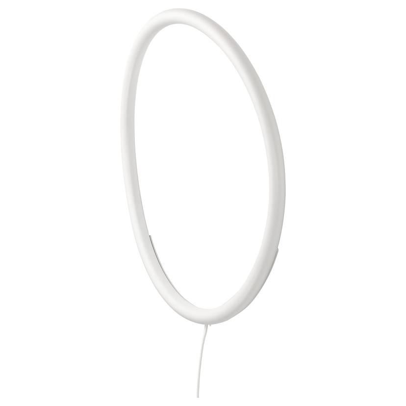 VARMBLIXT — бра, светодиодный, белый металлический/круг