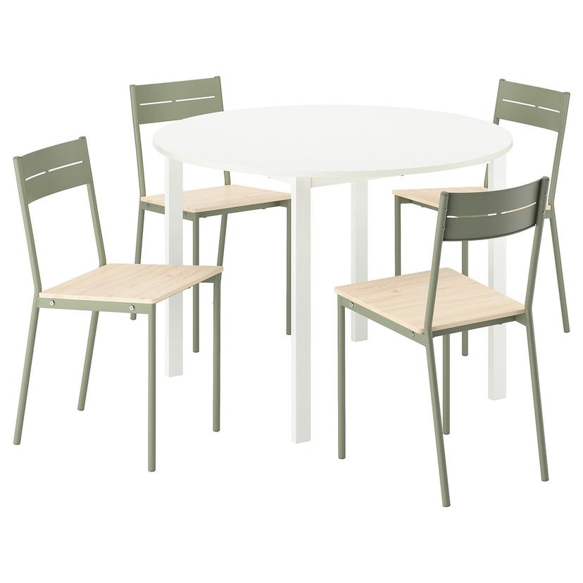 VIHALS / BUSLÄTT — Стол и 4 стула, 107 см