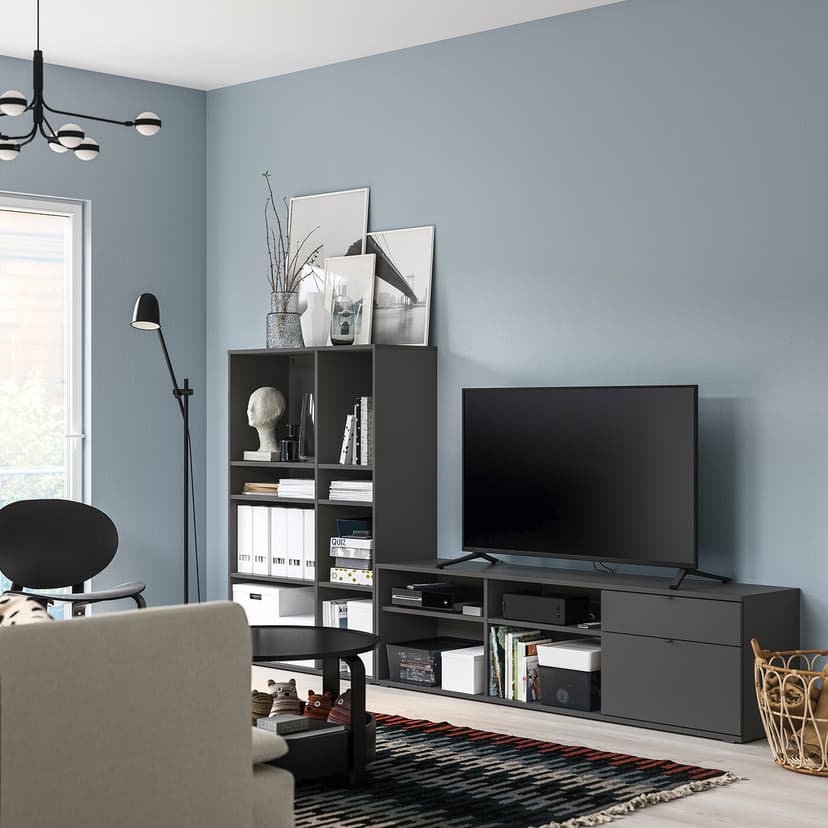 VIHALS — TV/kombinacja regałowa, ciemnoszary,