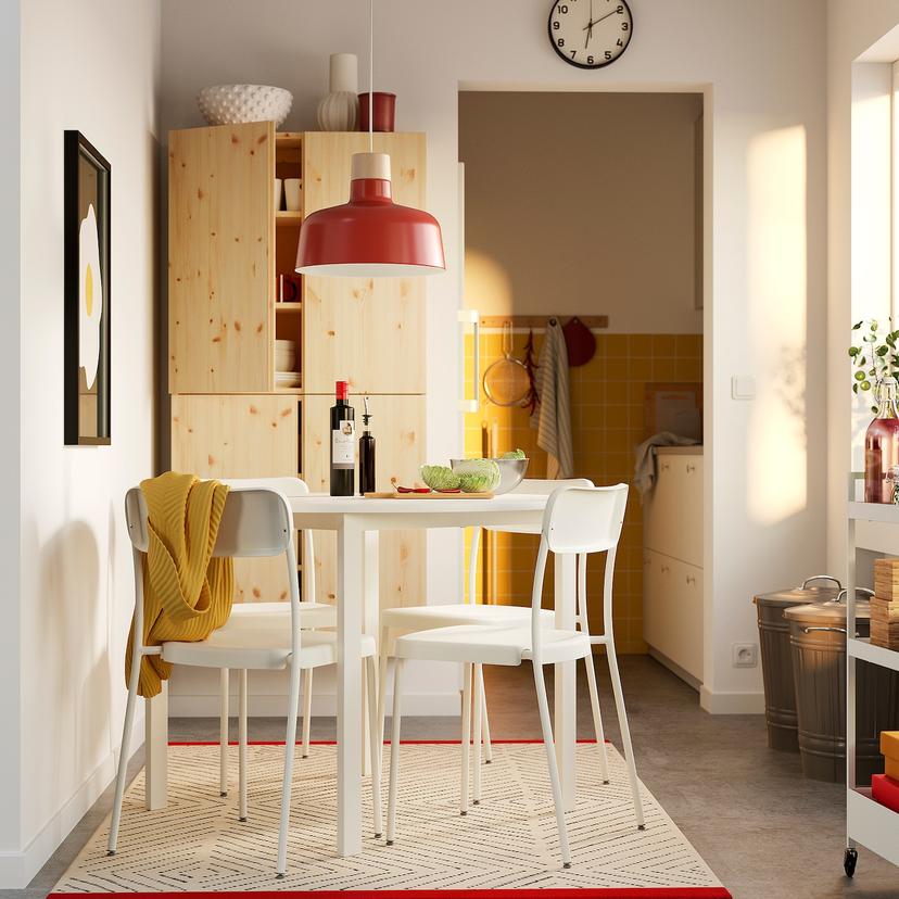 VIHALS / VIHALS — Стол и 4 стула, белый/белый