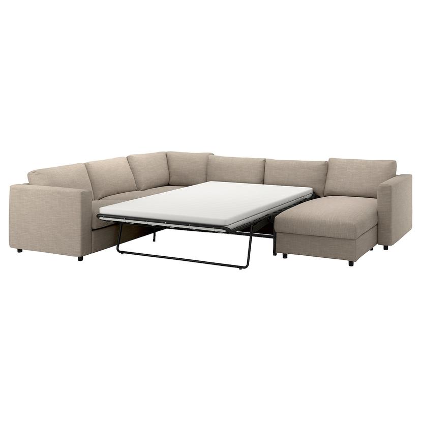 VIMLE — Угловой диван-кровать, 5-местный, с шезлонгом/Hillared бежевый