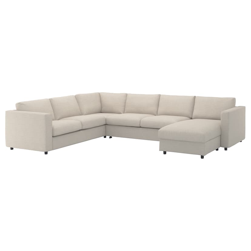 VIMLE — Narożna sofa rozkł. 5o z szezl, Gunnared beżowy,