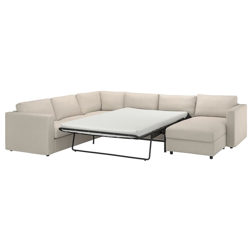 VIMLE — Narożna sofa rozkł. 5o z szezl, Gunnared beżowy,