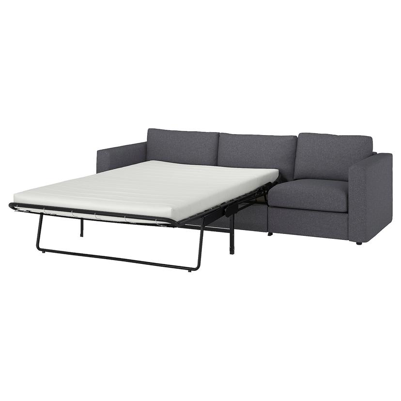 VIMLE — Трехместный диван-кровать, цвет Gunnared, средне-серый.