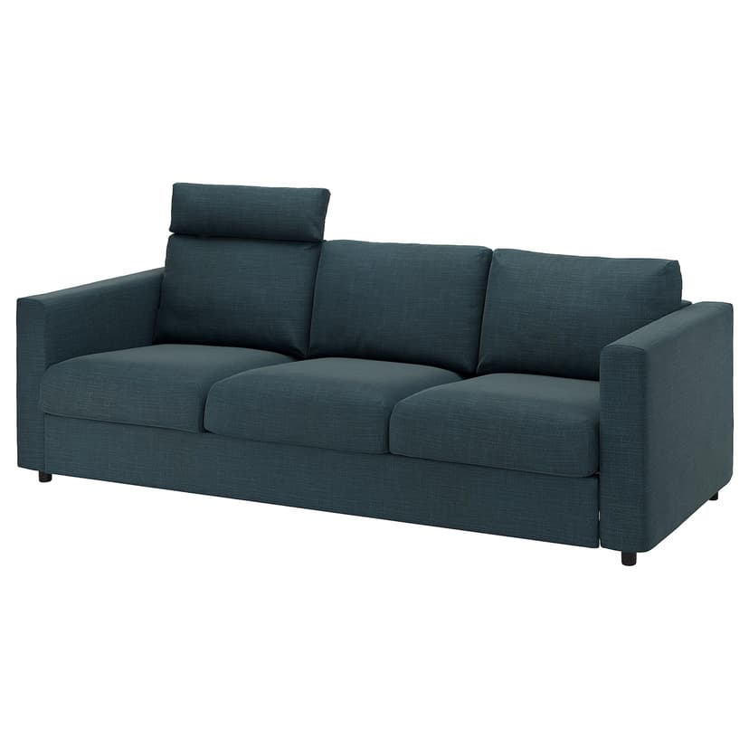 VIMLE — Sofa 3-osobowa, z zagłówkiem/Hillared granatowy,