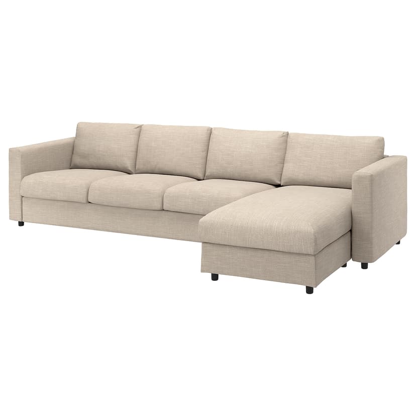 VIMLE — Sofa 4-osobowa, z szezlongiem/Hillared beżowy,