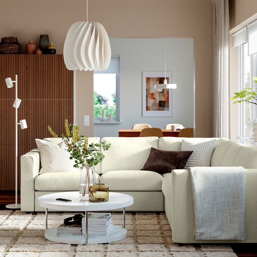 VIMLE — Sofa narożna 4-osobowa, Knäbäck jasnobeżowy,