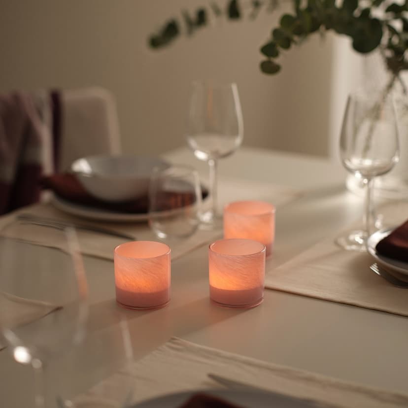 VINDSTILLA — Świecznik na tealighty, różowy,