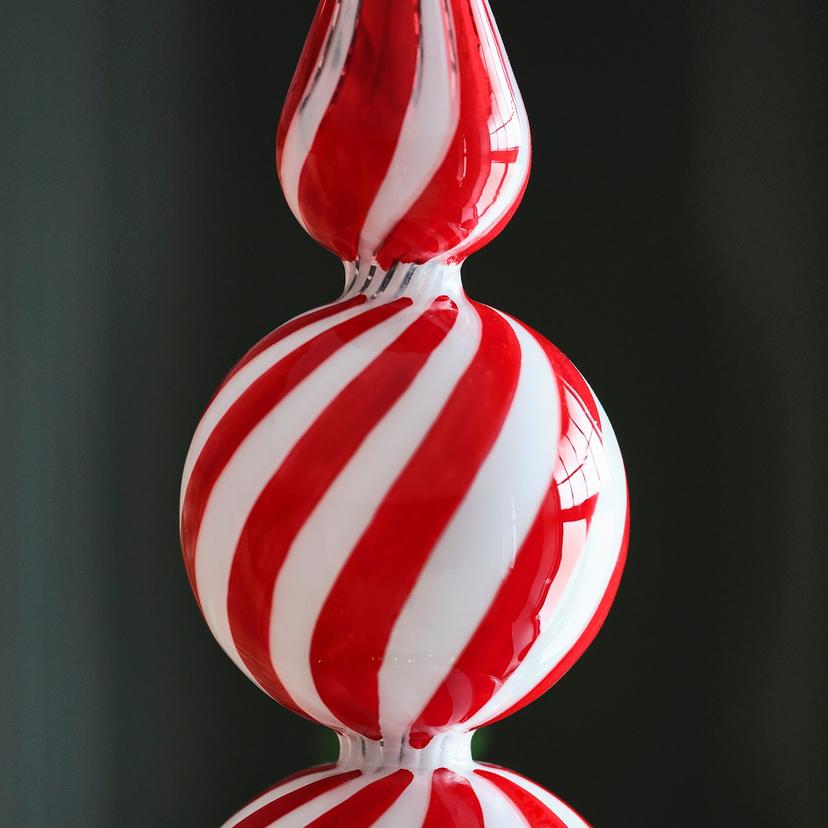 VINTERFINT — Верхушка для рождественской елки, стеклянная, красно-белая