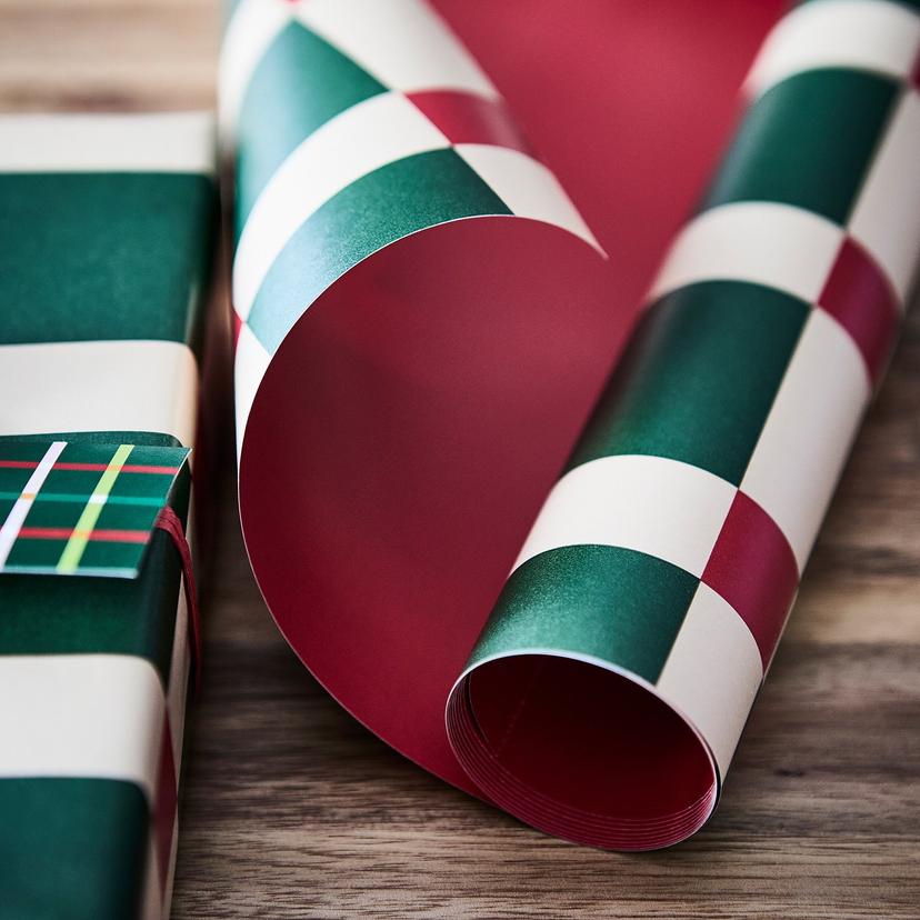 VINTERFINT — Упаковочная бумага, двусторонняя, разноцветная/красная