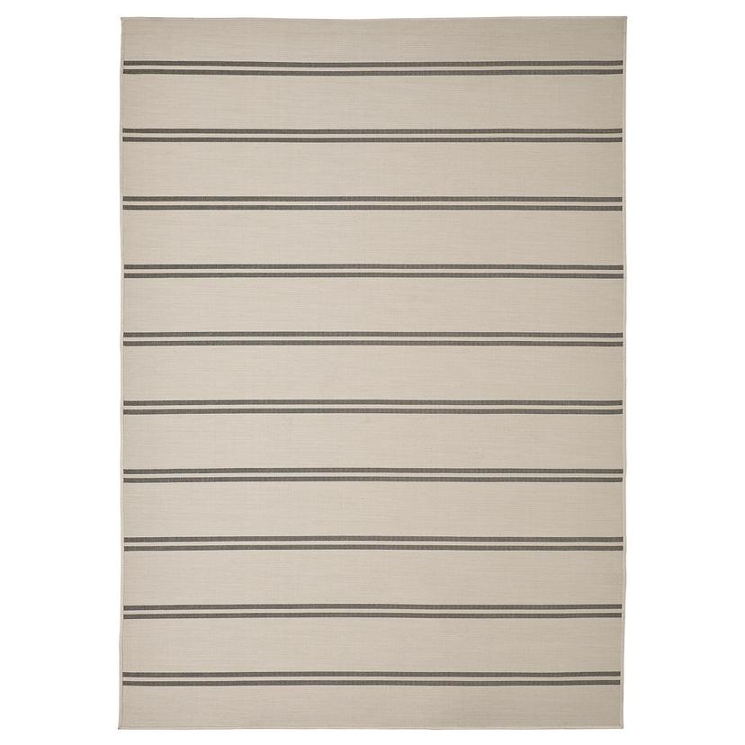 VIRKLUND — ковер безворсовый, д/дома/улицы, бежевый/темно-серый, 160x230 см