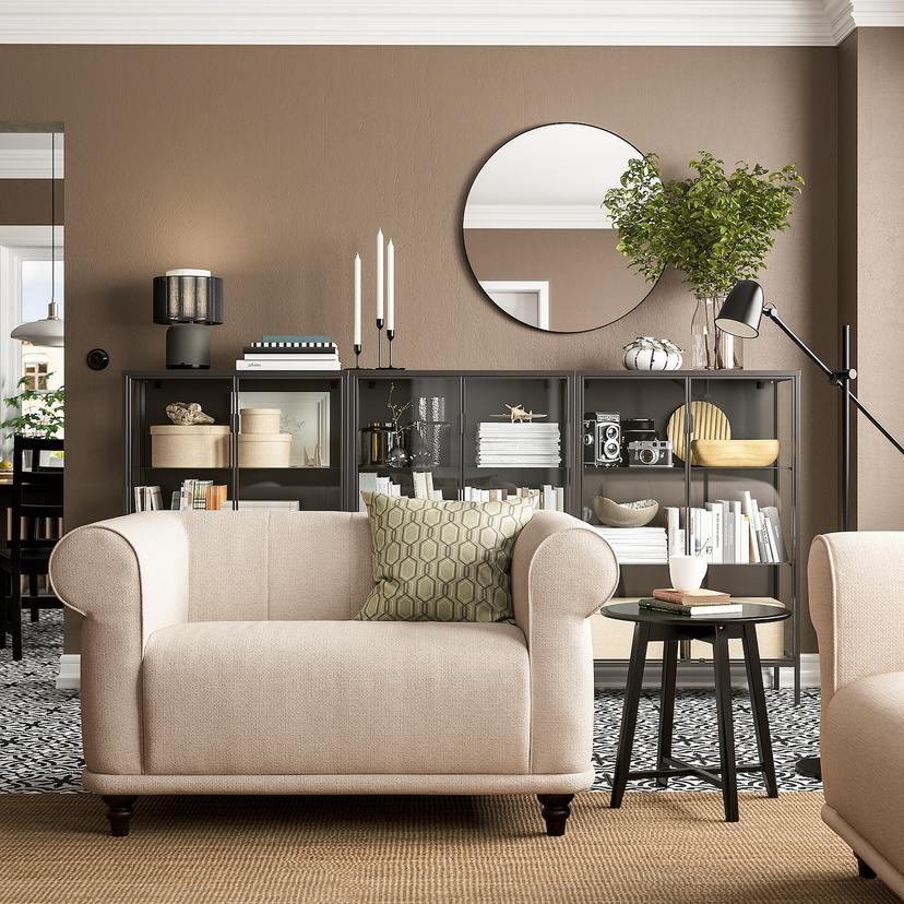 VISKAFORS — 1,5-местное кресло, Lejde светло-бежевый/коричневый