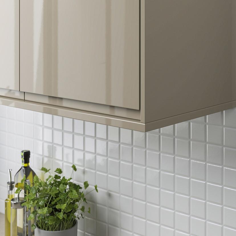 VOXTORP — карниз декоративный закругленный, глянцевый темный серо-коричневый, 221 см